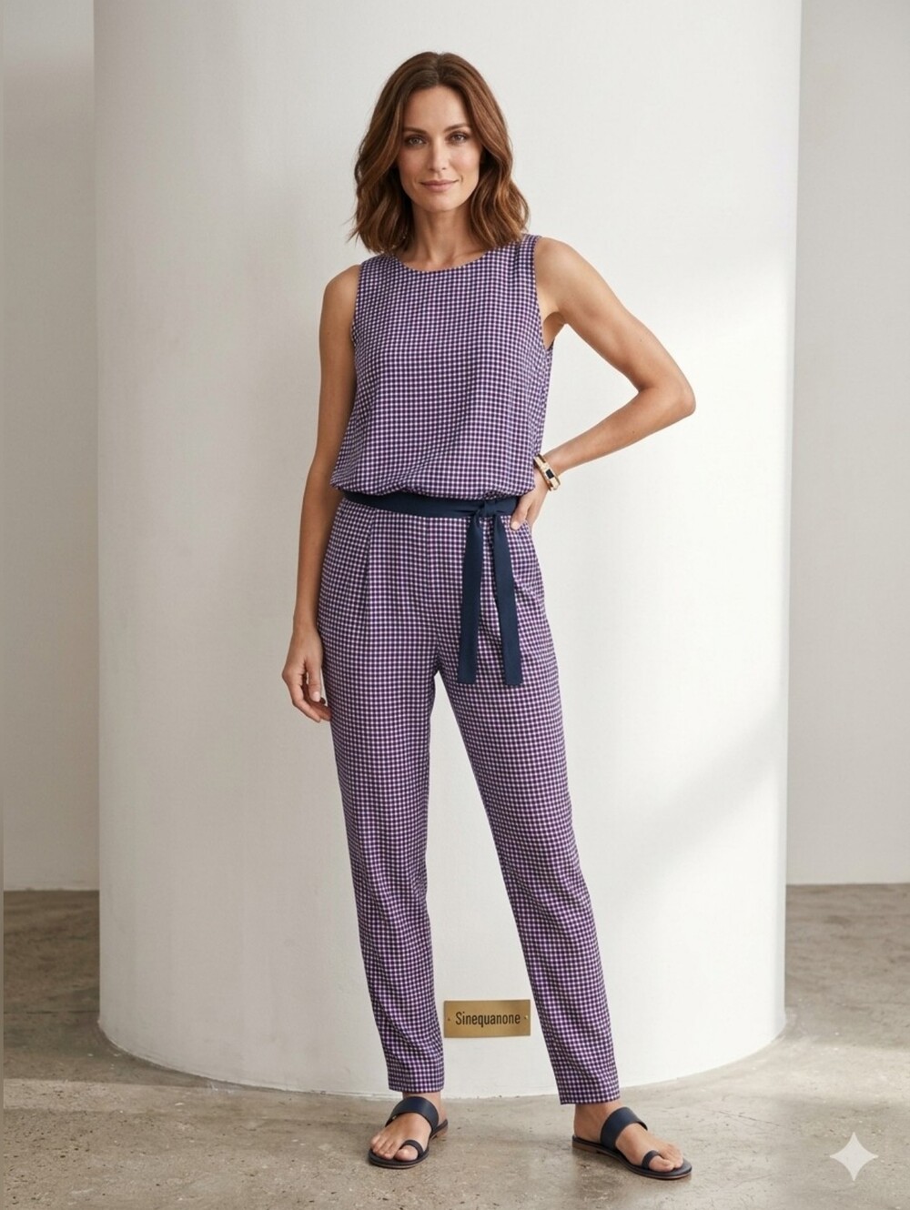 Sinequanone Sleeveless jumpsuit with polka dot pattern in red, Size Small - med
